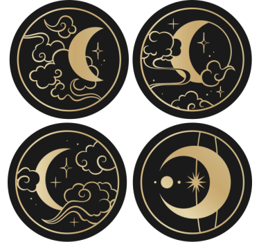 Untersetzer geek mit himmlischen mondmustern - TenStickers