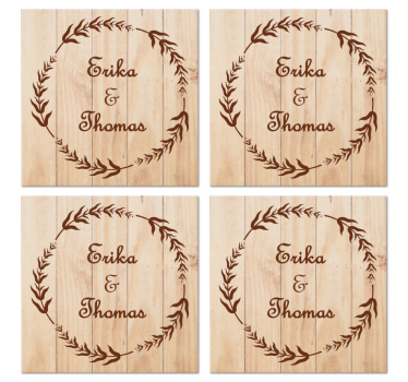 Untersetzer Hochzeit Holz olivenzweig - TenStickers