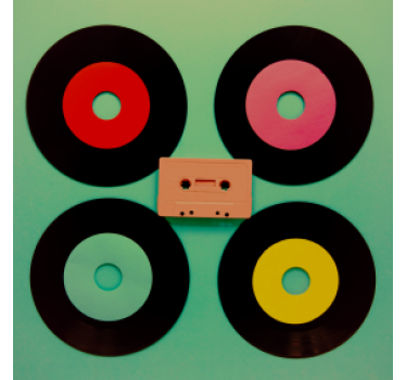 Untersetzer geek retro vinyl schallplatten set - TenStickers