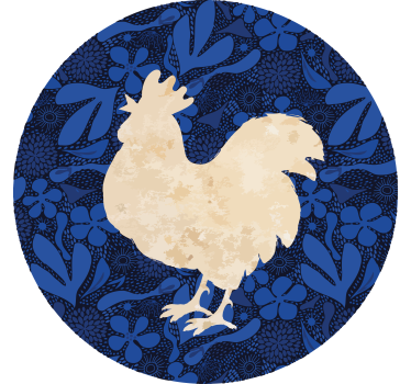 Vintage untersetzer mit hühnerblumen-silhouette - TenStickers