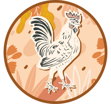 Untersetzer geek mit stilisierter hahn-illustration - TenStickers