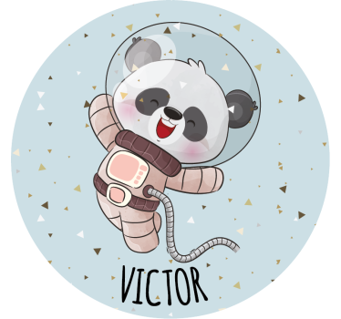 Vintage untersetzer mit fröhlichem astronauten-panda - TenStickers