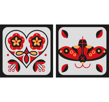 Untersetzer geek mit herz und schmetterlingsmotiven - TenStickers