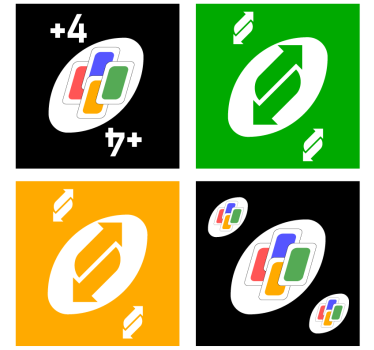 Untersetzer geek mit bunten kartenmotiven - TenStickers