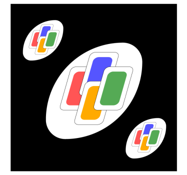 Untersetzer geek mit bunten Überlagerungsformen - TenStickers