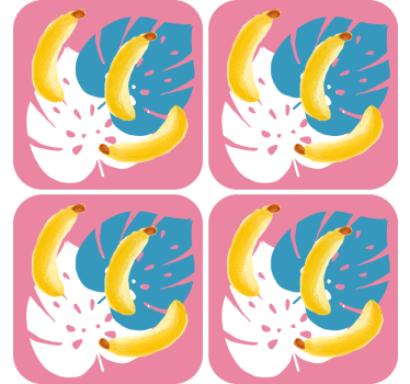Untersetzer geek lebhaftes bananenarrangement - TenStickers
