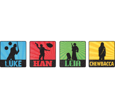 Untersetzer geek mit ikonischen charakter-silhouetten - TenStickers