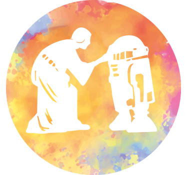 Untersetzer geek charakterinteraktions-silhouette - TenStickers