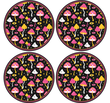 Untersetzer geek mit buntem pilzmuster - TenStickers