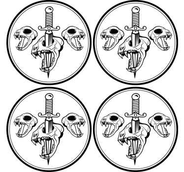 Untersetzer geek mit totenkopf und schwert design - TenStickers