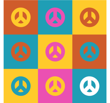 Untersetzer geek bunte friedenssymbole - TenStickers