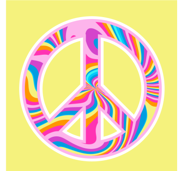 Untersetzer geek mit lebhaftem friedensemblem - TenStickers