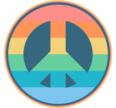 Vintage untersetzer mit retro friedenssymbol - TenStickers