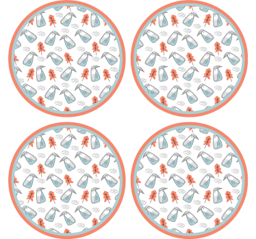 Untersetzer geek mit skurrilem blattmuster - TenStickers