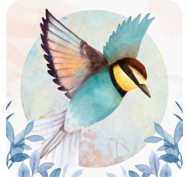 Untersetzer geek bunter fliegender vogel - TenStickers