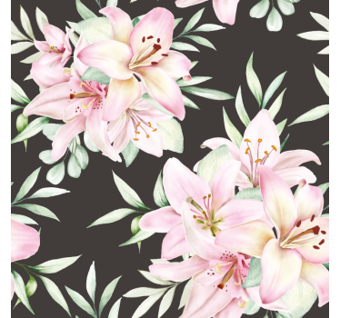 Untersetzer geek botanisches arrangement mit lilien - TenStickers