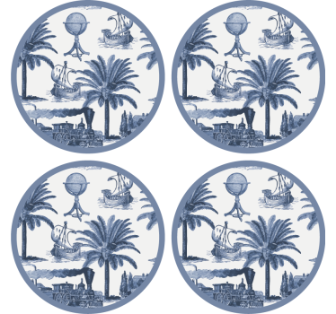 Vintage untersetzer im klassischen reisethema - TenStickers