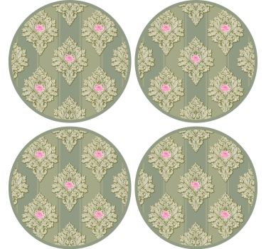 Vintage untersetzer mit filigranem botanikelement - TenStickers