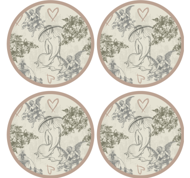 Vintage untersetzer mit eleganten floralen motiven - TenStickers