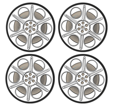 Vintage Untersetzer Kino Muster - TenStickers