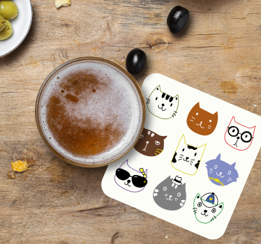 Untersetzer Freak Süße bunte lustige katzen - TenStickers