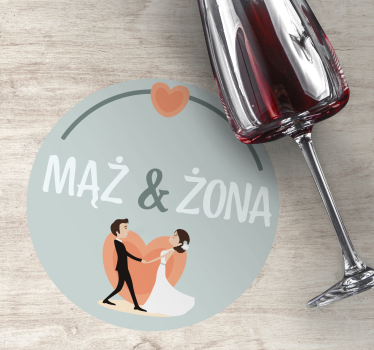 Bierdeckel hochzeit brautpaar herz - TenStickers