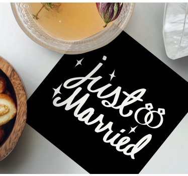 Bierdeckel hochzeit just married feier - TenStickers