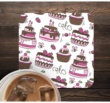 Bierdeckel hochzeit mit verspielter dessertillustration - TenStickers