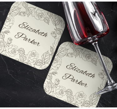 personalisierte Untersetzer Vintage-rosen - TenStickers
