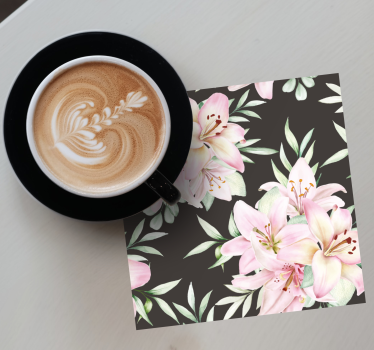 Untersetzer geek botanisches arrangement mit lilien - TenStickers