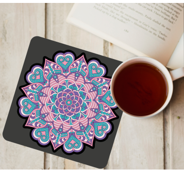 Untersetzer geek buntes herz mandala - TenStickers