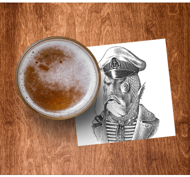 Untersetzer geek captain fisch charakter - TenStickers