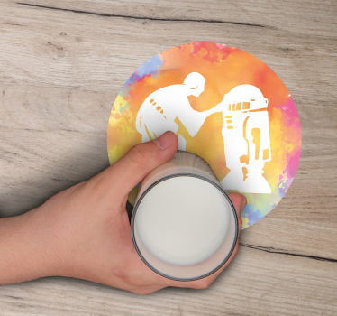 Untersetzer geek charakterinteraktions-silhouette - TenStickers