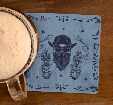 Untersetzer geek cowboy mit zwei pistolen - TenStickers