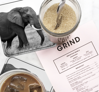 Untersetzer geek elefant silhouette muster - TenStickers