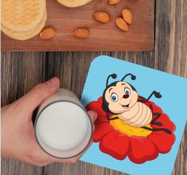 Untersetzer geek fröhlicher käfer charakter - TenStickers