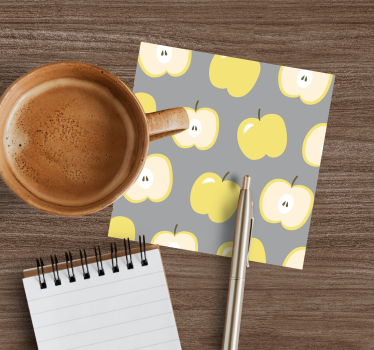 Untersetzer geek gelbes apfelmuster - TenStickers