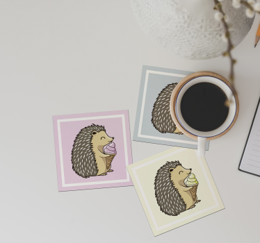 Untersetzer geek igel beim eisessen - TenStickers
