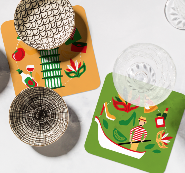 Untersetzer geek italienische genussreise - TenStickers