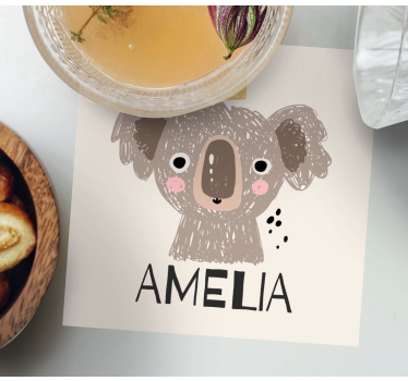 Untersetzer geek koala mit krone - TenStickers