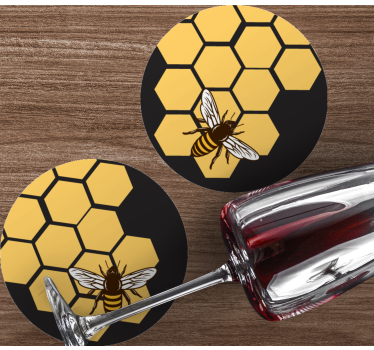Untersetzer geek mit bienen- und wabenmuster - TenStickers