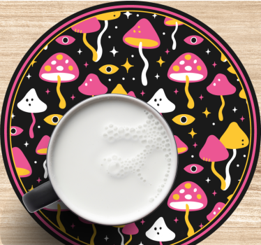 Untersetzer geek mit buntem pilzmuster - TenStickers