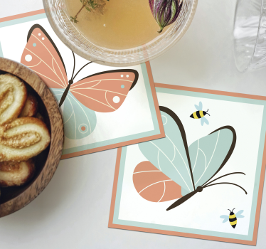 Untersetzer geek mit buntem schmetterlingsmotiv - TenStickers