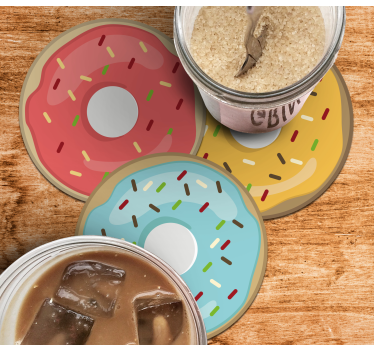 Untersetzer geek mit bunten donut-designs - TenStickers