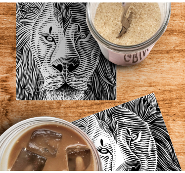 Untersetzer geek mit detaillierter löwenillustration - TenStickers