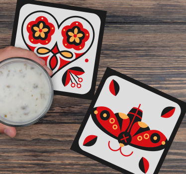 Untersetzer geek mit herz und schmetterlingsmotiven - TenStickers