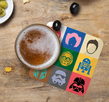 Untersetzer geek mit ikonischen charaktergesichtern - TenStickers