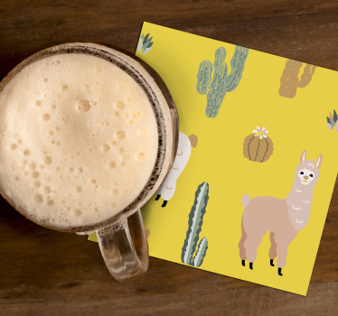 Untersetzer geek mit lama und kaktus muster - TenStickers