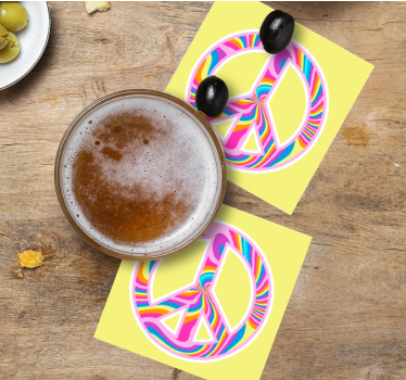 Untersetzer geek mit lebhaftem friedensemblem - TenStickers