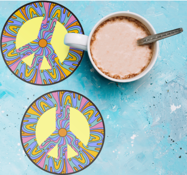 Untersetzer geek mit lebhaftem friedenssymbol - TenStickers